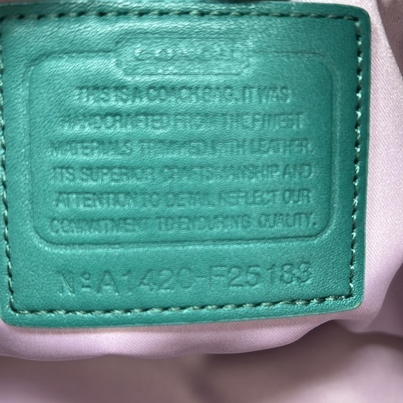 Coach Ashley F25183 Dotted Op Art North South Aegean Canvas Leather Hobo Tote - Picture 12 of 13